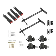 Retractable 4 Seat Belts & Bracket Kit For EZGO Yamaha Club Car Golf Cart 61inch