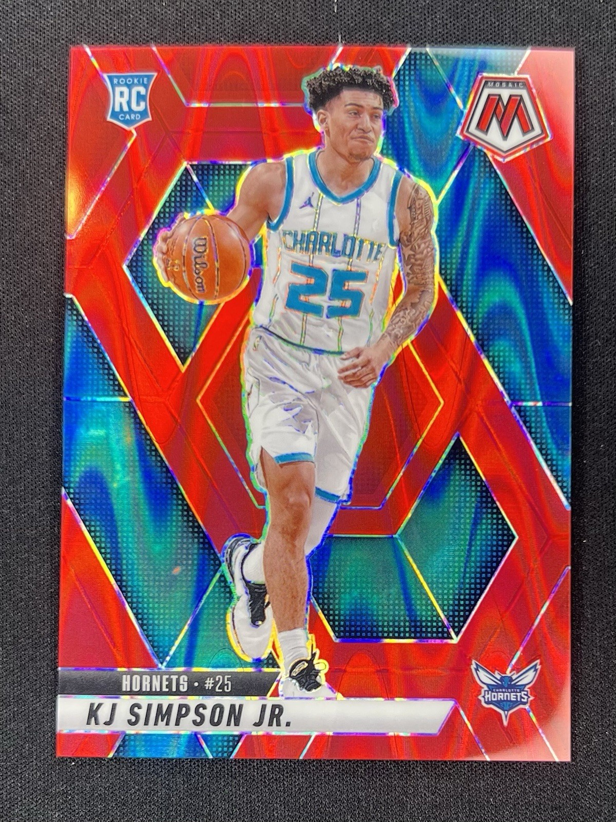 2024-25 Panini Mosaic - KJ Simpson Jr #239 Red Seismic Mosaic Prizm /299 RC