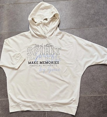 Damen Kapuzen-Sweatshirt, Camp David-Soxxc,Weiß-Schwarz Gr. 44 XXL, 