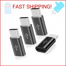 4 Pack Micro USB to USB C Adapter, Micro-USB Female to USB-C Male OTG Adapter Co
