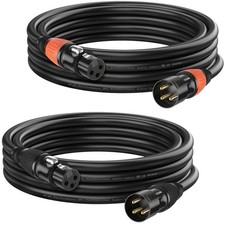 DMX Cable 10ft Gold Plated XLR Male Female Stage Light Black Orange 2 PCS