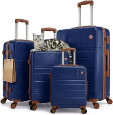 3/ 4 Piece Carry-On Luggage Set PC+ABS Hardside Large Checked Travel Suitcase