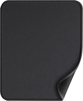 Black Mouse Pad Non-Slip Rubber Base Durable Stitched Edge