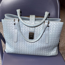 Bottega Veneta Blue Intrecciato Light Blue La...