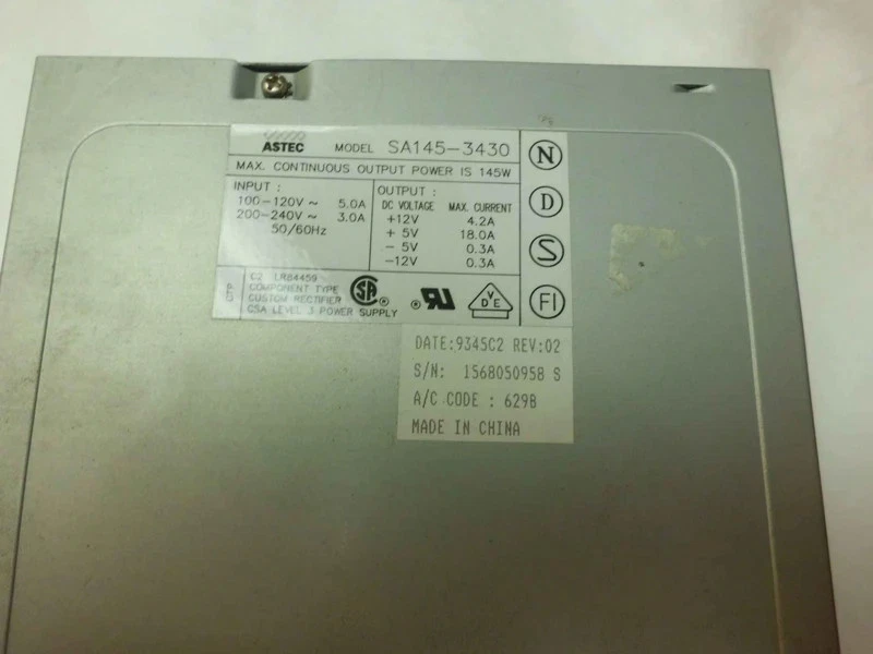 SA145-3430 dec digital equipment corporation astec power supply 145 watt at sty - Image 2 of 4