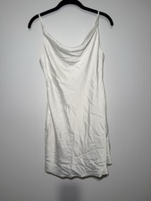 Urban Outfitters White Satin Cowl Neck Spaghetti Strap Mini Dress Size S