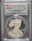 2015 W American Silver Eagle PCGS PR69DCAM ASE Graded US Coin Slab Proof West...