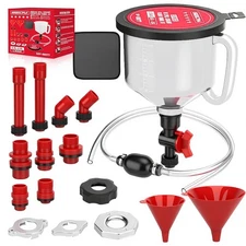 Sedy Store 22-Piece No-Spill Coolant Filling Funnel Kit & Siphon Hose Pump