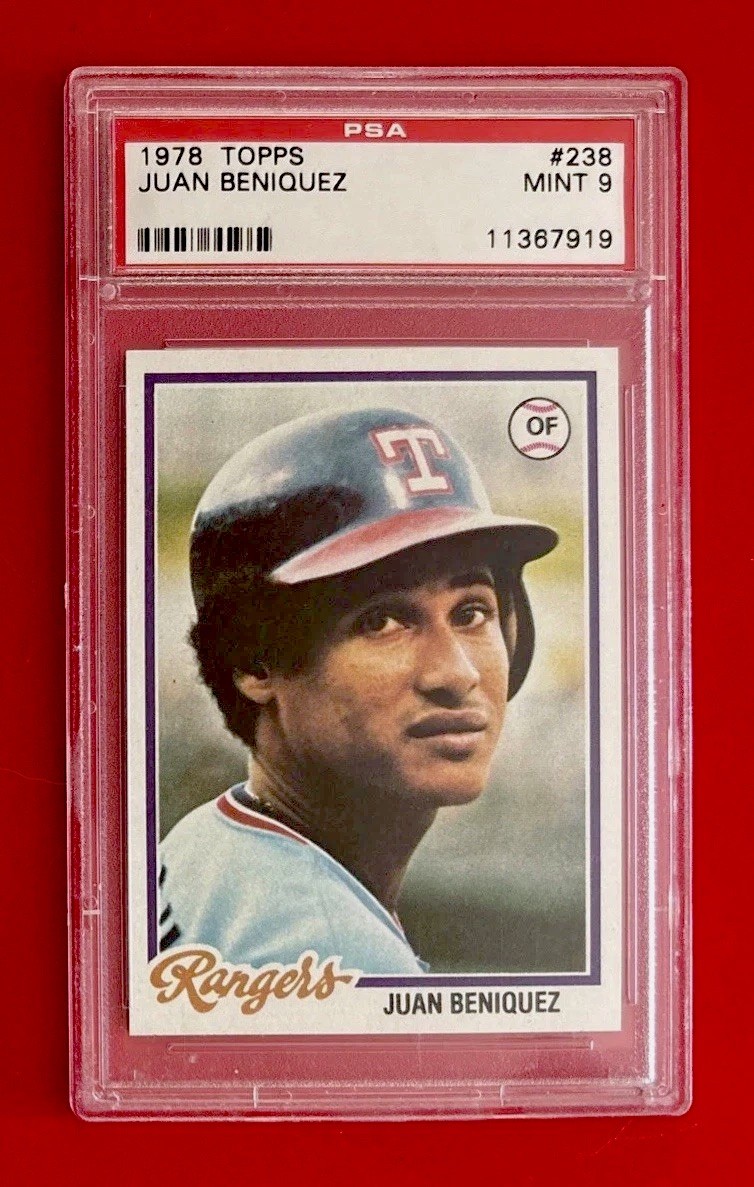 1978 TOPPS JUAN BENIQUEZ #238 Graded Baseball Card PSA 9 TEXAS RANGERS Vtg