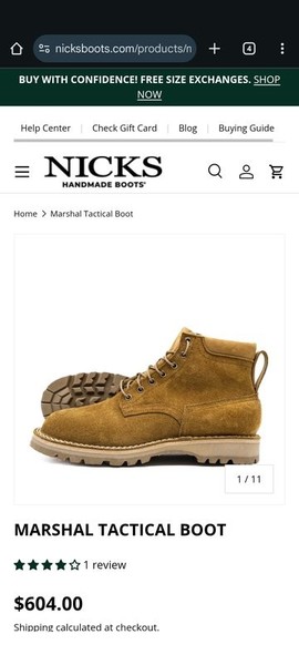 Men Nicks Marshal Tactical Boots Mustard 42