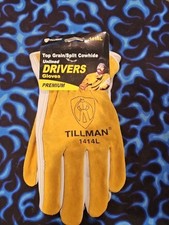 New Tillman Top Grain/Split Cowhide Drivers Gloves, 1414L