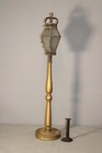 MUSUEM QUALITY 18TH C TIN LANTERN STYLE TABLE CANDLE LAMP ON ITS ORIGINAL STAND — photo 2