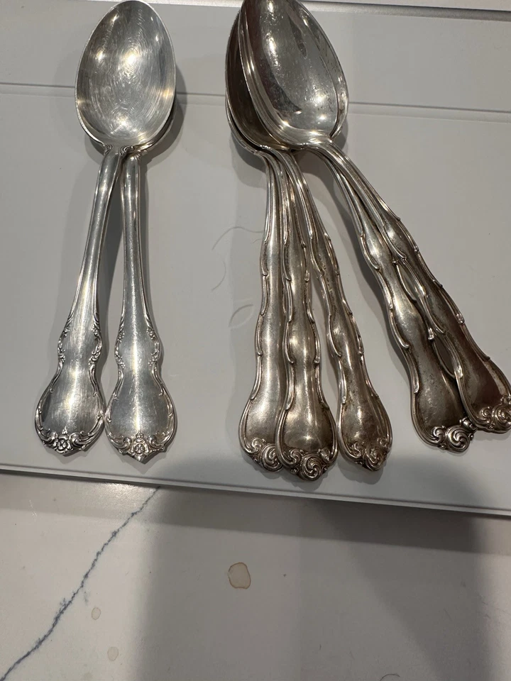 Столовые приборы Reed & Barton Tara из чистого серебра с дополнительными ложками Gorham Rondo - Изображение 4 из 4