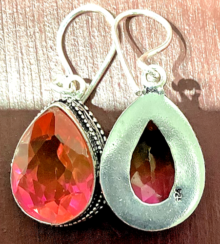 2farbig T U R M A L I N  Edelstein 925 Sterlingsilber Schmuck OHRHÄNGER - Bild 5 von 5