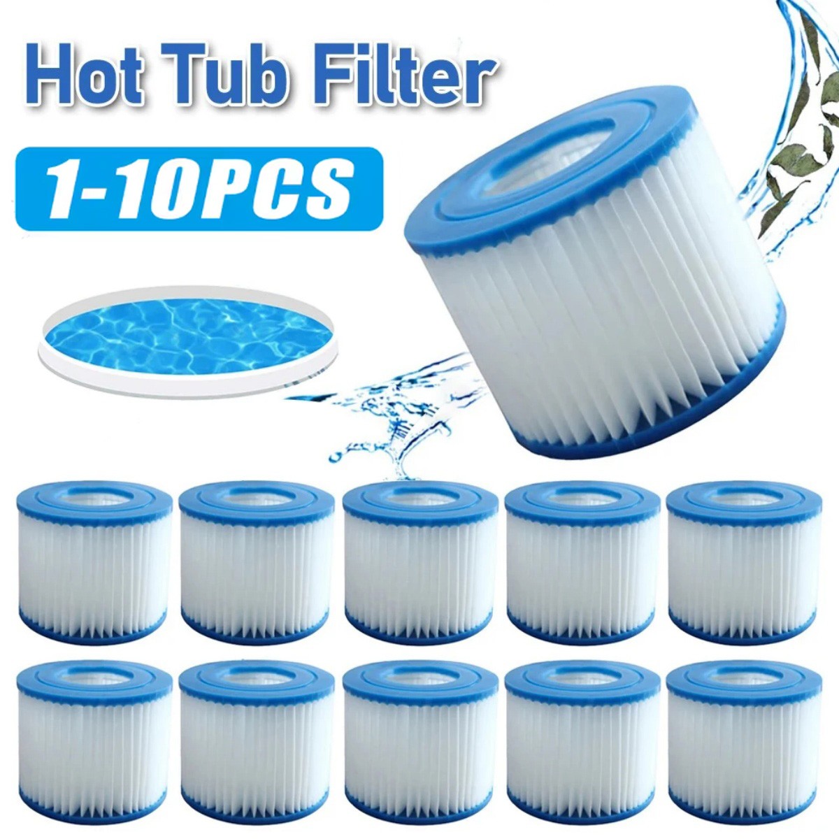 Cartucho de filtro de repuesto para piscina tipo VI 1-10 piezas para Bestway