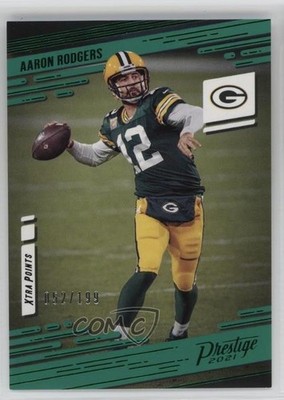 2021 Panini Prestige Xtra Points Green 52/199 Aaron Rodgers #104 6q5