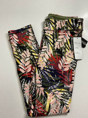 Ideology Girls Floral Printed Multicolor Active Leggings Size L [14]