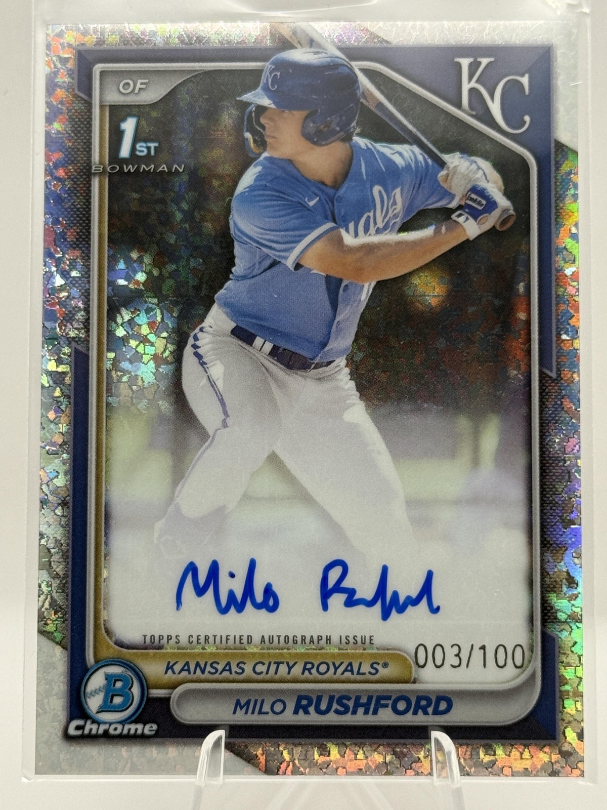 2024 Bowman Chrome #CPA-MR Milo Rushford Auto Mini Diamond Refractors #/100