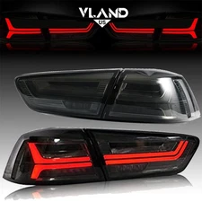 4PCS VLAND Smoked LED Tail light W/Animation For 2008-2017 Mitsubishi Lancer EVO