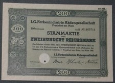 I. G. Farbenindustrie Aktiengesellschaft 1940  200 RM