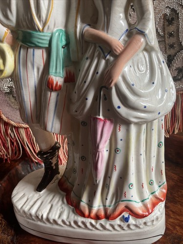 Antique Staffordshire Flat Back, Figurine C1850 Large 15 Inches, Lost A Leg. - Picture 5 of 24