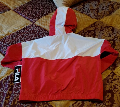 Fila Windbreaker Jacket With Hood Women's Size M Red White Blue Y2k $75 NWT - Picture 3 of 15