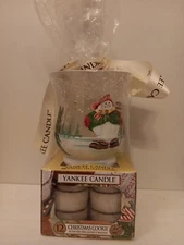 Yankee Candle Snowman Votive Candle Gift Set Hard To Find Brand New Crackled 