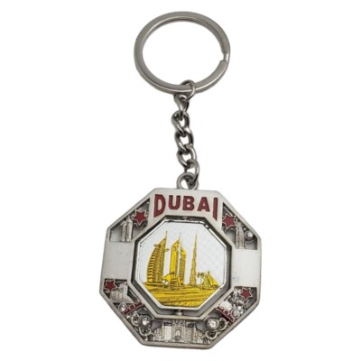 Dubai Spinner Keychain Souvenir Travel Tourist Key Ring UAE Burj
