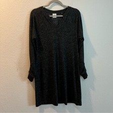 Women’s CAbi charcoal gray v-neck long sleeve sweater dress size small S