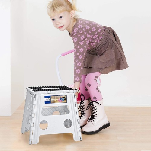 13'' Folding Step Stool Tall Kids Step Stool Plastic with Non-Slip Surface - Picture 65 of 81