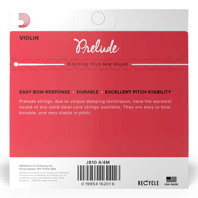 D'Addario Prelude J810 4/4 Scale Medium Tension Violin Strings - Image 2 of 3