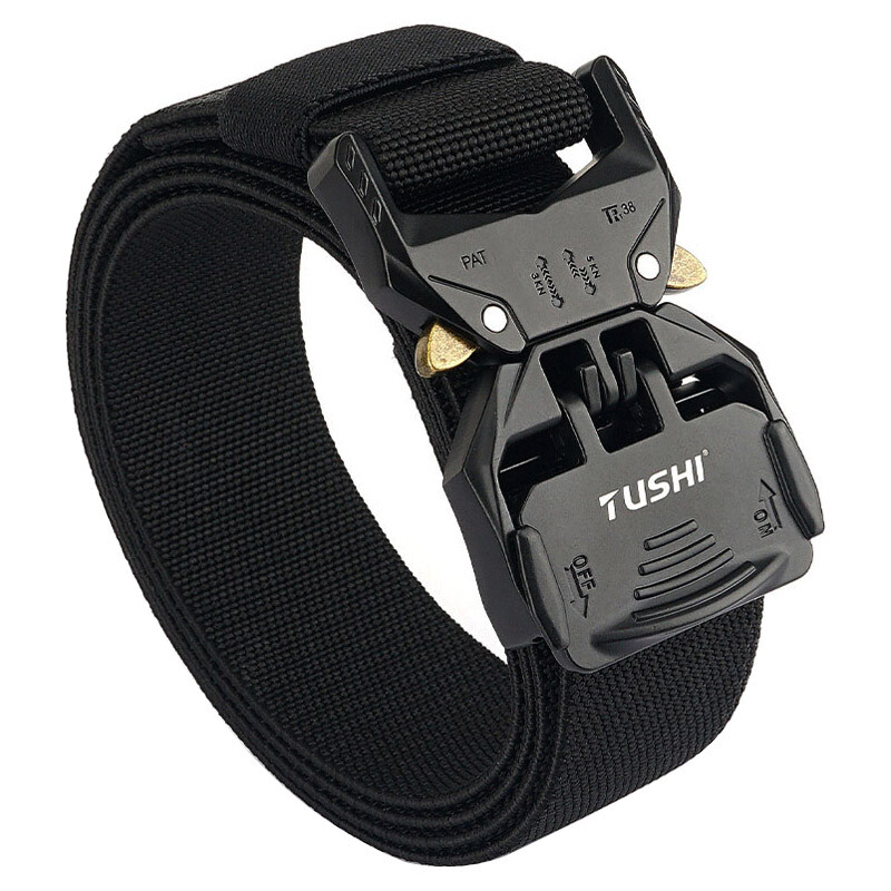 Tactical Trouser Belt 100% Nylon Quick Release Buckle Coyote Brown Tactical Quick Release Belt - 100% Nylon 1.75  main image 4