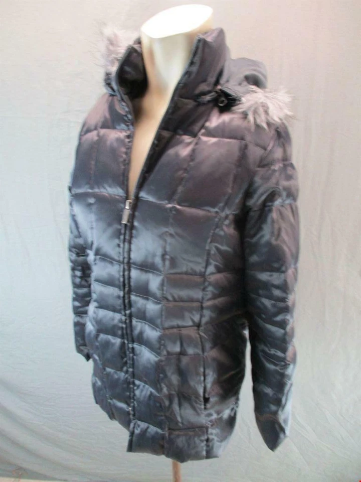 Style&co. Size S Womens Gray Full Zip Insulated Down Hooded Puffer Jacket GR6213 - Image 3 of 4