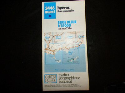 carte IGN bleue 3446 ouest hyeres ile porquerolles 1991 | eBay