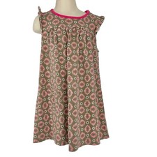 Girls Tea Sleeveless Floral Dress With Pink Trim & Pocket - Size 6