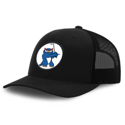 Patch Hat Trucker Baseball Cap Owl Playing Golf Sports Golf Olympics Cotton