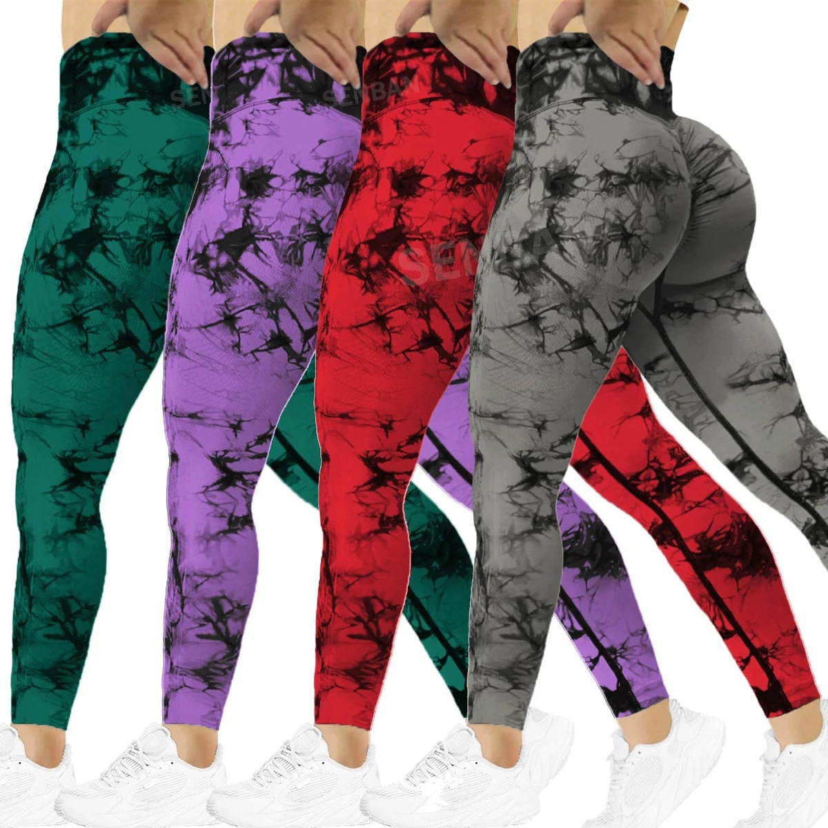 Women s Seamless High Waisted Yoga Pants Stretch Gym Workout