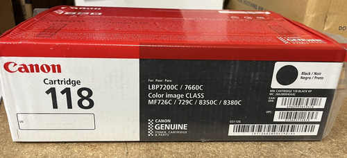 2 Pk - CANON 118 Dual Pack Black Toner Cartridge 2662B004AA MF726C/8350C - New