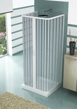 Box doccia tre lati apertura totale centrale a soffietto in pvc h.185cm Doliso L