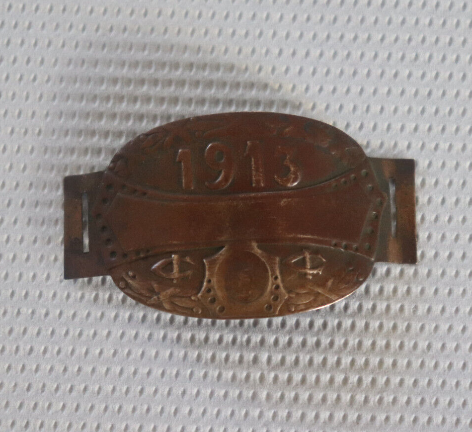Plaque Fiscale de Velo 1913 - Badge Vintage- Velocipedes