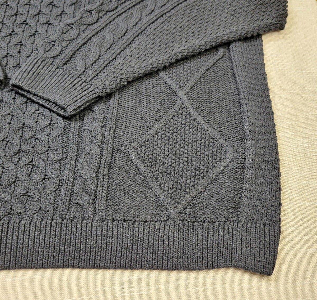 NIKE Cable Knit Sweater 2XL Mens Black Crewneck Knit Logo | eBay