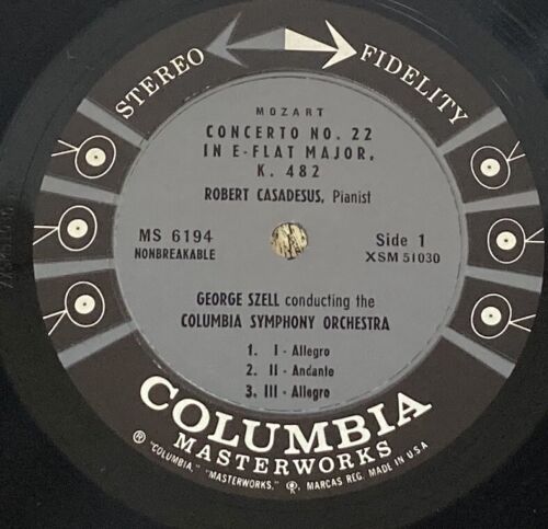MOZART CONCERTOS Robert Casadesus George Szell No. 22 No 23 vinyl record MS 6194 - Picture 4 of 4