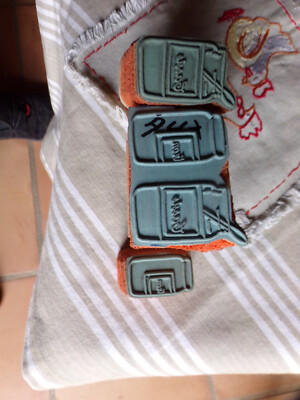 Lot De 3 Tampons Anciens Pour Terre Cuite, Plâtre Et Artisanat - Très Bon état