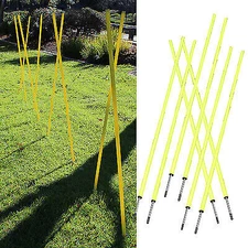 8 Agility Poles Portable Outdoor Training Markers Obstacle football soccer coach
