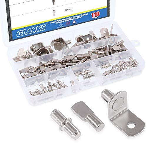 110-Piece Nickel Plated Shelf Bracket Pegs for Cabinets & Furniture - Durable Shelf Pins