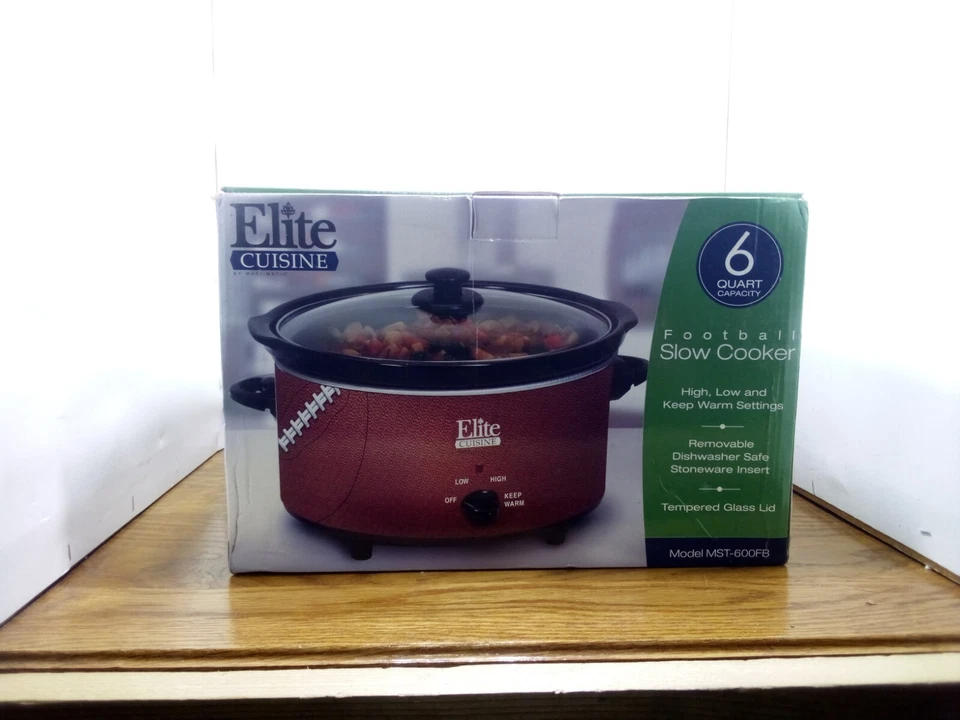 Elite Cuisine 6quart Football Slow Cooker Model MST-600FB - Image 2 of 4
