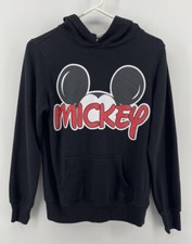 Disney Mickey Mouse Ears Womens Pullover Hoodie Sweatshirt Size Medium Black