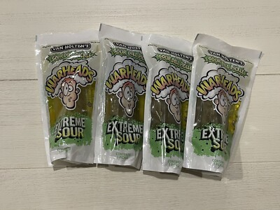 4 X 1 PER PACK VAN HOLTEN'S WARHEADS EXTREME SOUR DILL PICKLE FLAVOURED