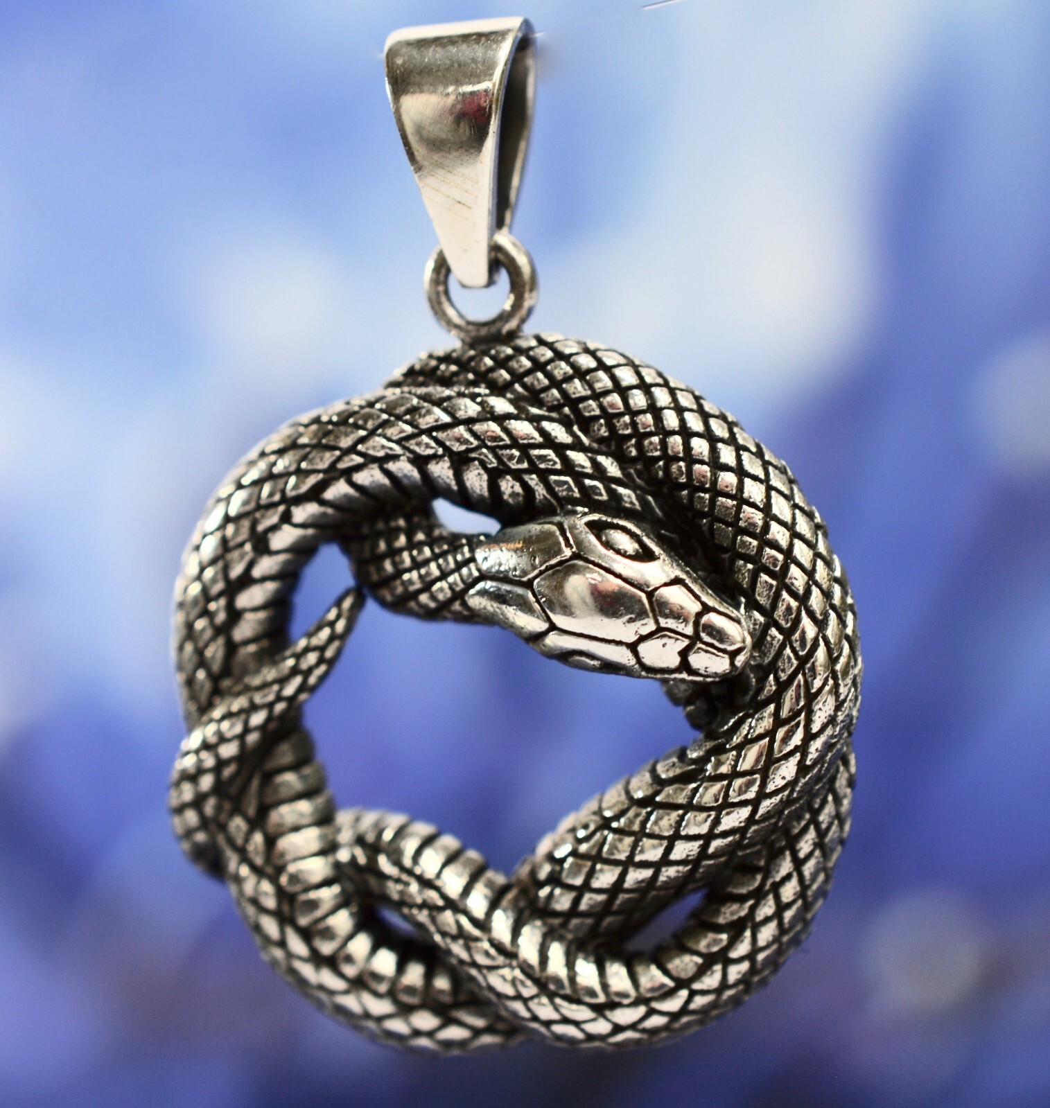 Snakes Interlocking Sterling Silver 925 Interlocking Snake Pendant - 8 Grams !! New ...