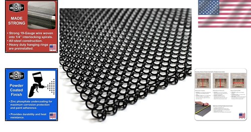 Durable Powder Coated Black Fireplace Screen - 20" High, Sparks Protector - Picture 2 of 12